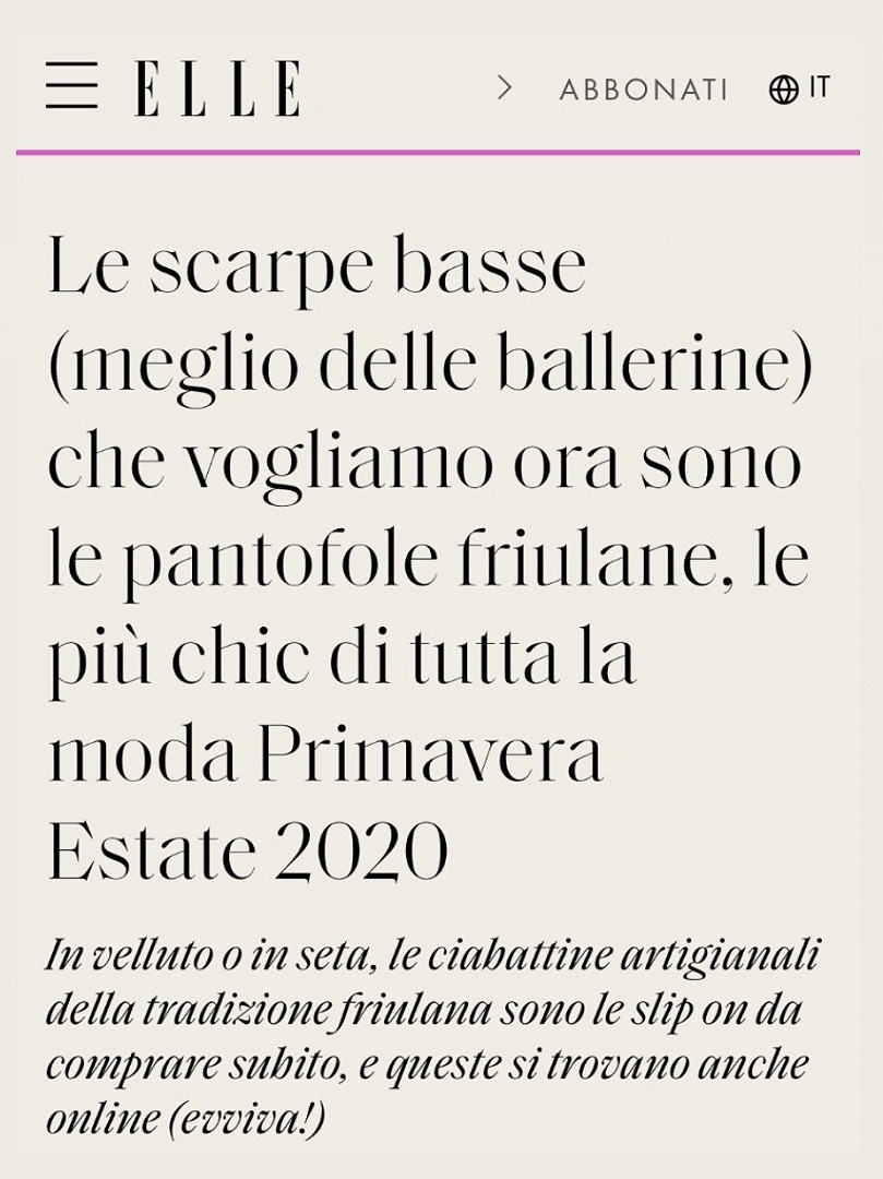 ELLE: Le scarpe basse (meglio delle ballerine) che vogliamo ora sono le pantofole friulane, le più chic di tutta la moda Primavera Estate 2020