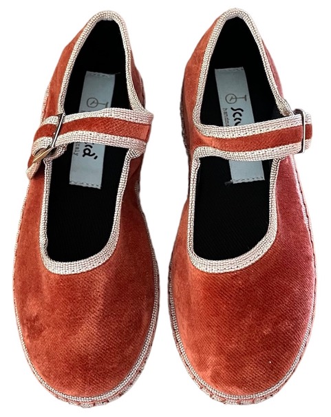 Baby Maryjane Marron Velvet