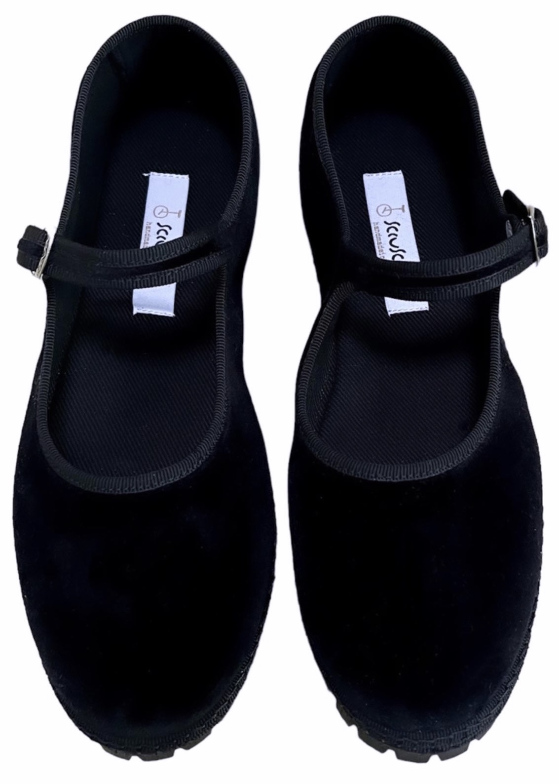 Maryjane Black Velvet Vibram