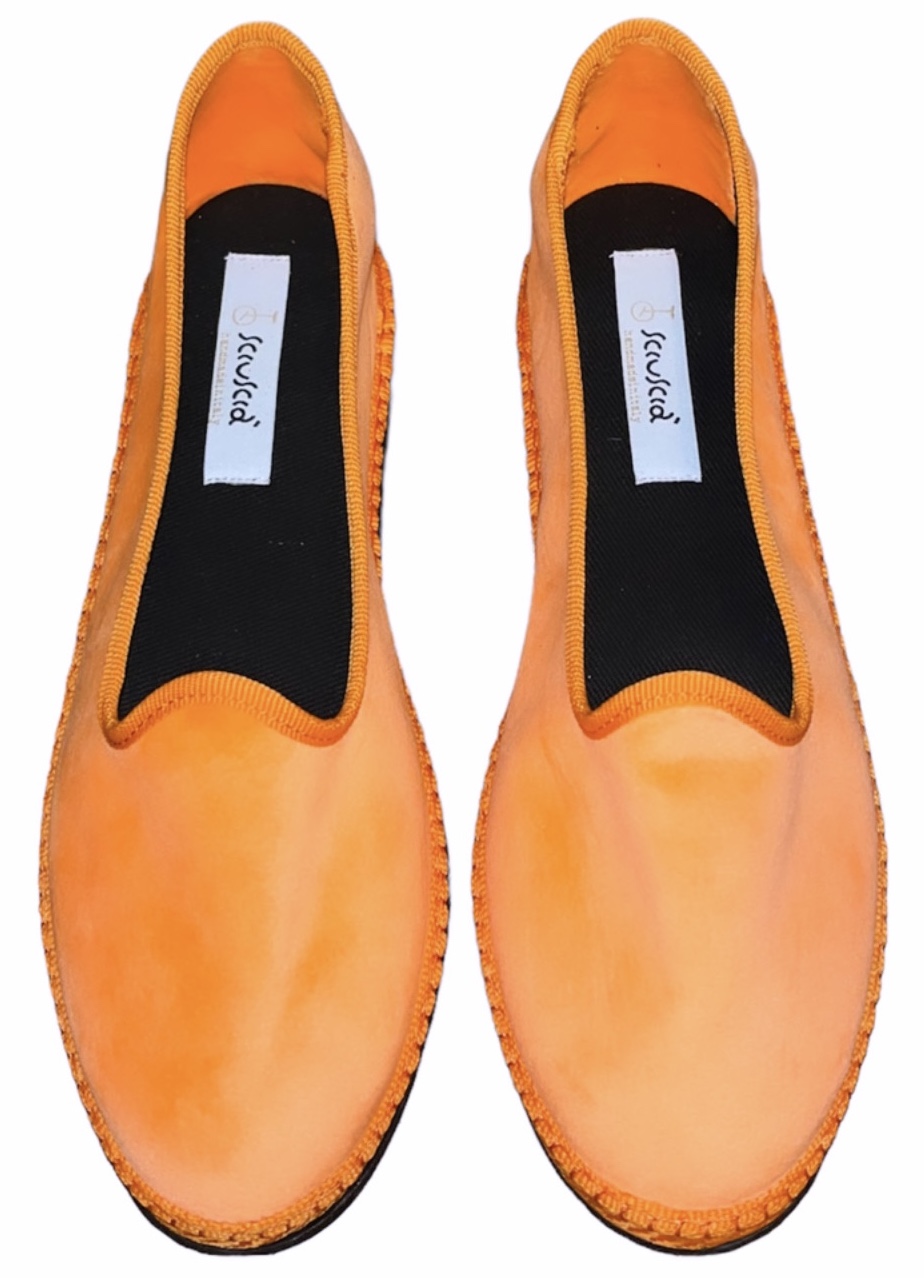 Tragara Bright Orange Velvet