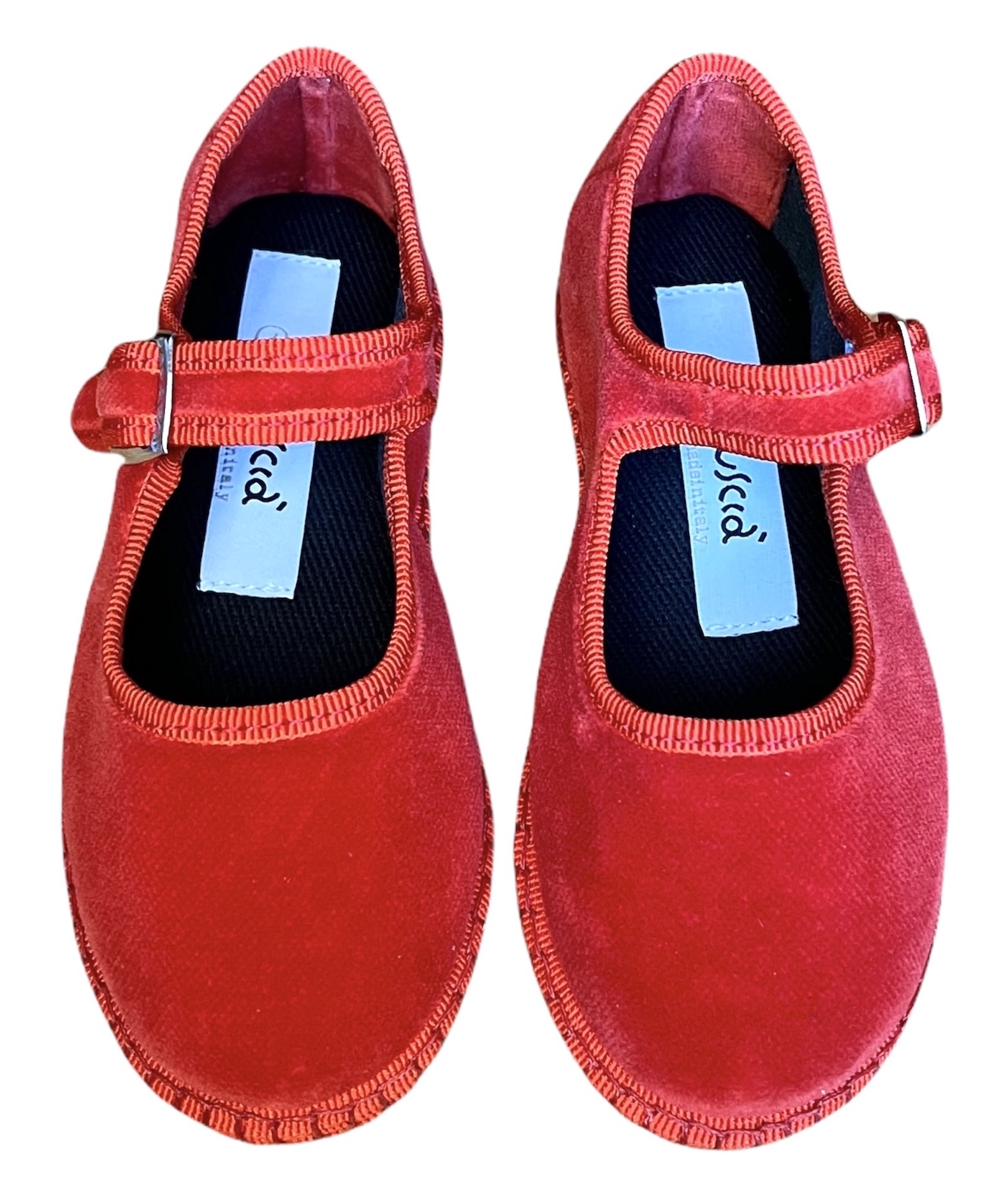 Baby Maryjane Orange Velvet