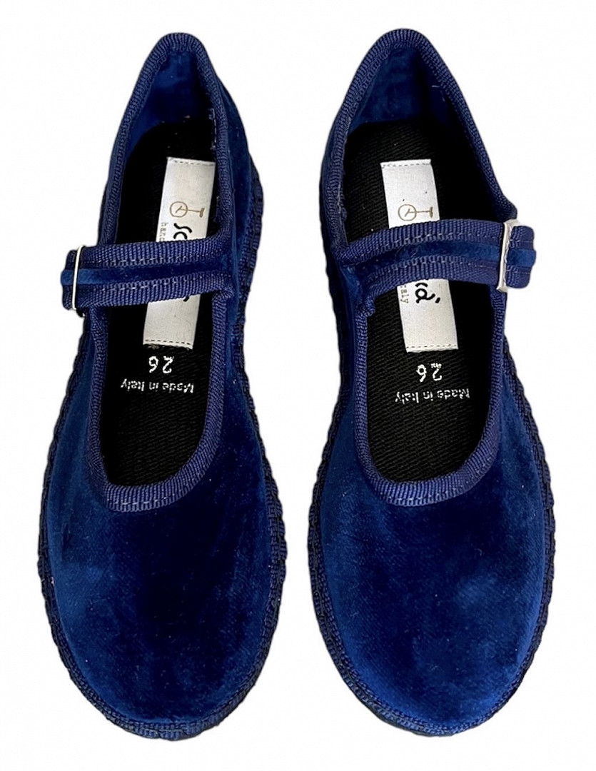 Baby Maryjane Blue Velvet