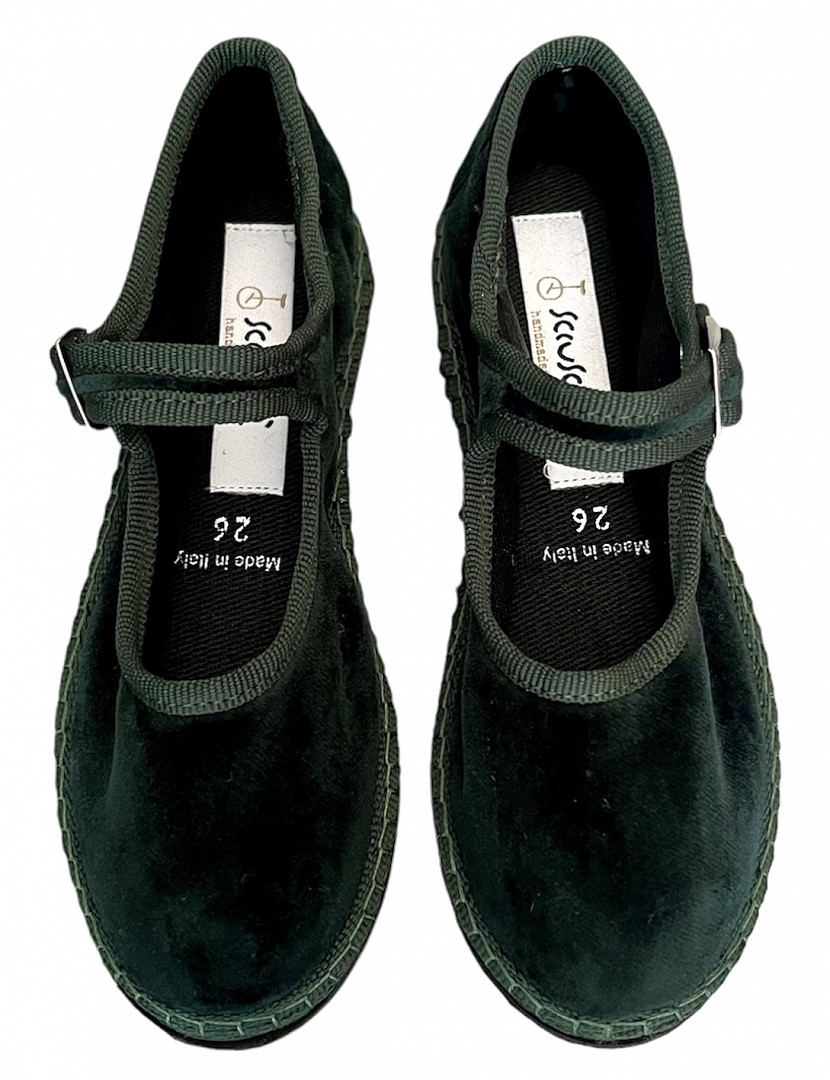 Baby Maryjane Green Velvet