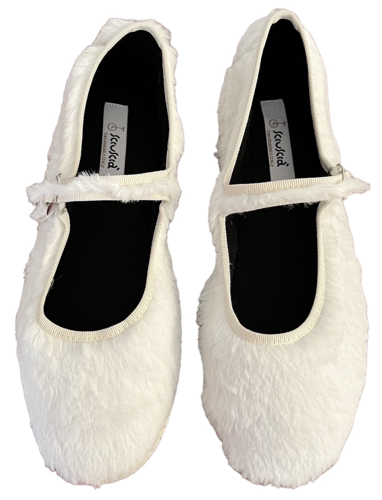 Maryjane White Eco Fur