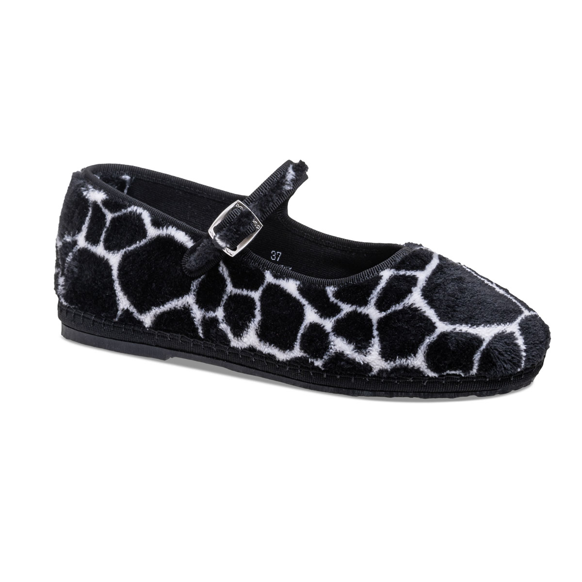 Maryjane Black Giraffe Eco Fur